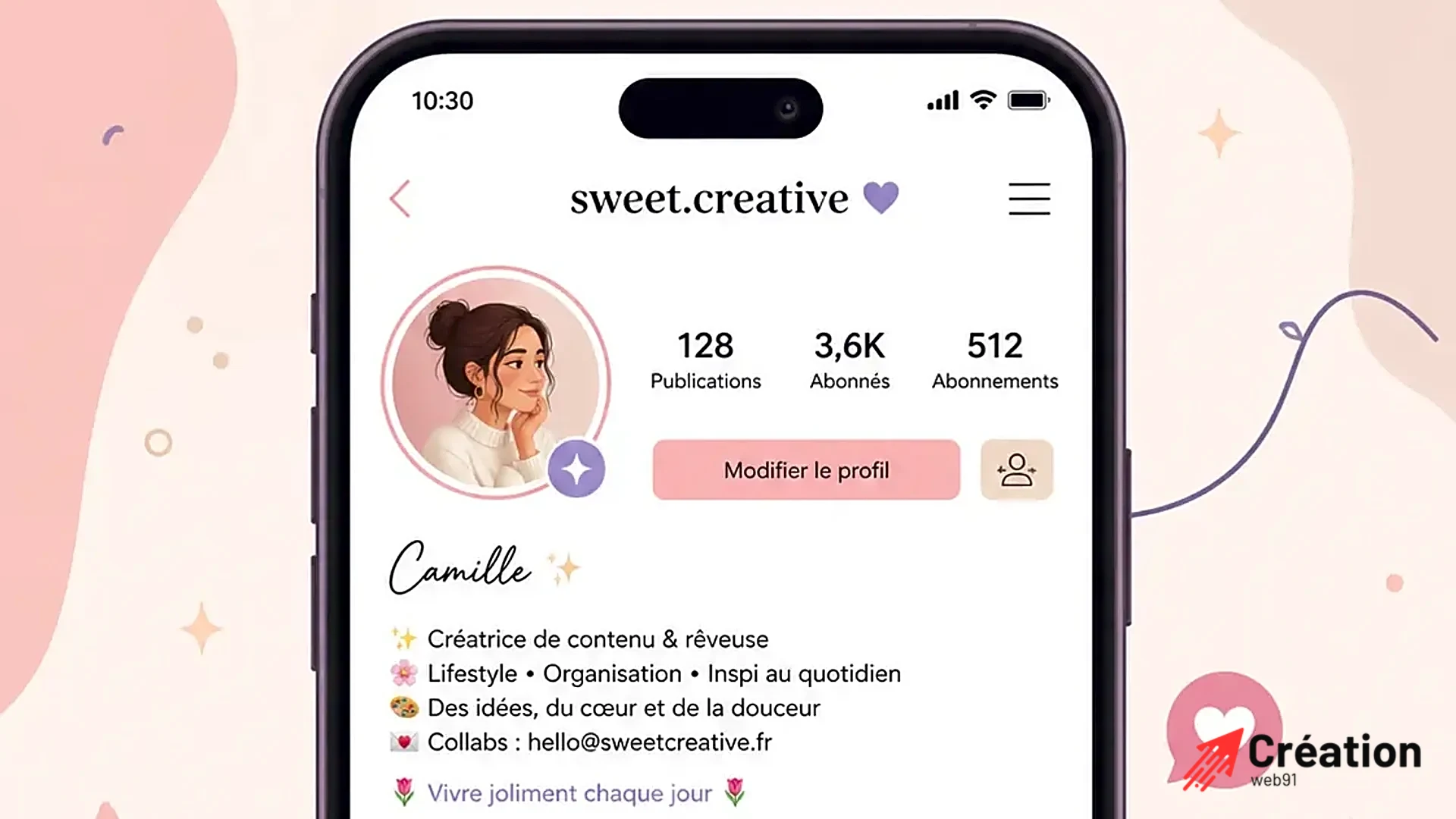 Exemples de polices et symboles stylisés pour bios Instagram
