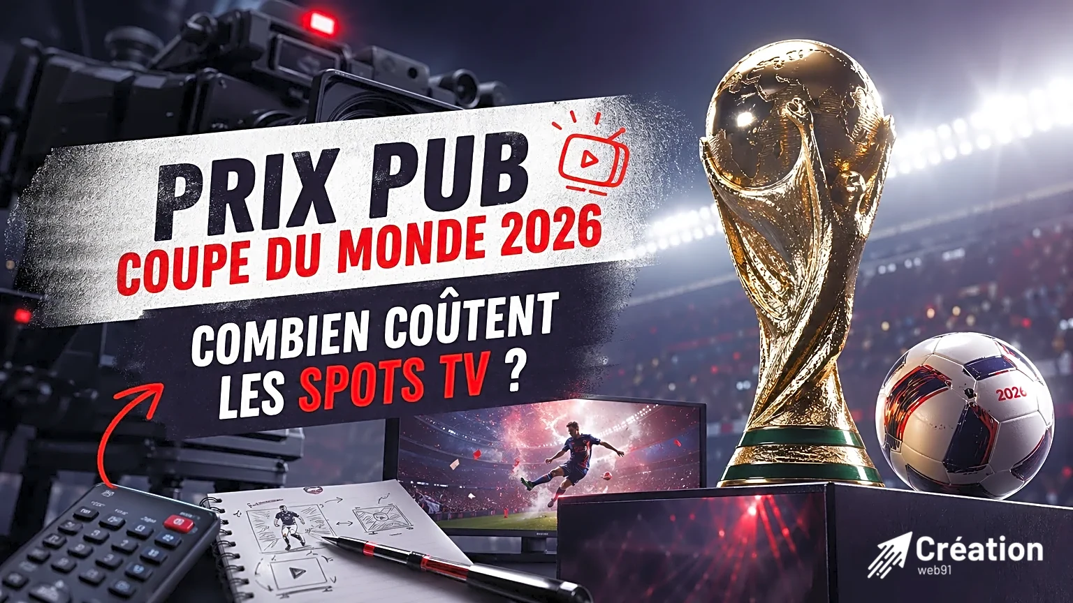 Visuel accrocheur sur les tarifs publicitaires pour la Coupe du Monde 2026