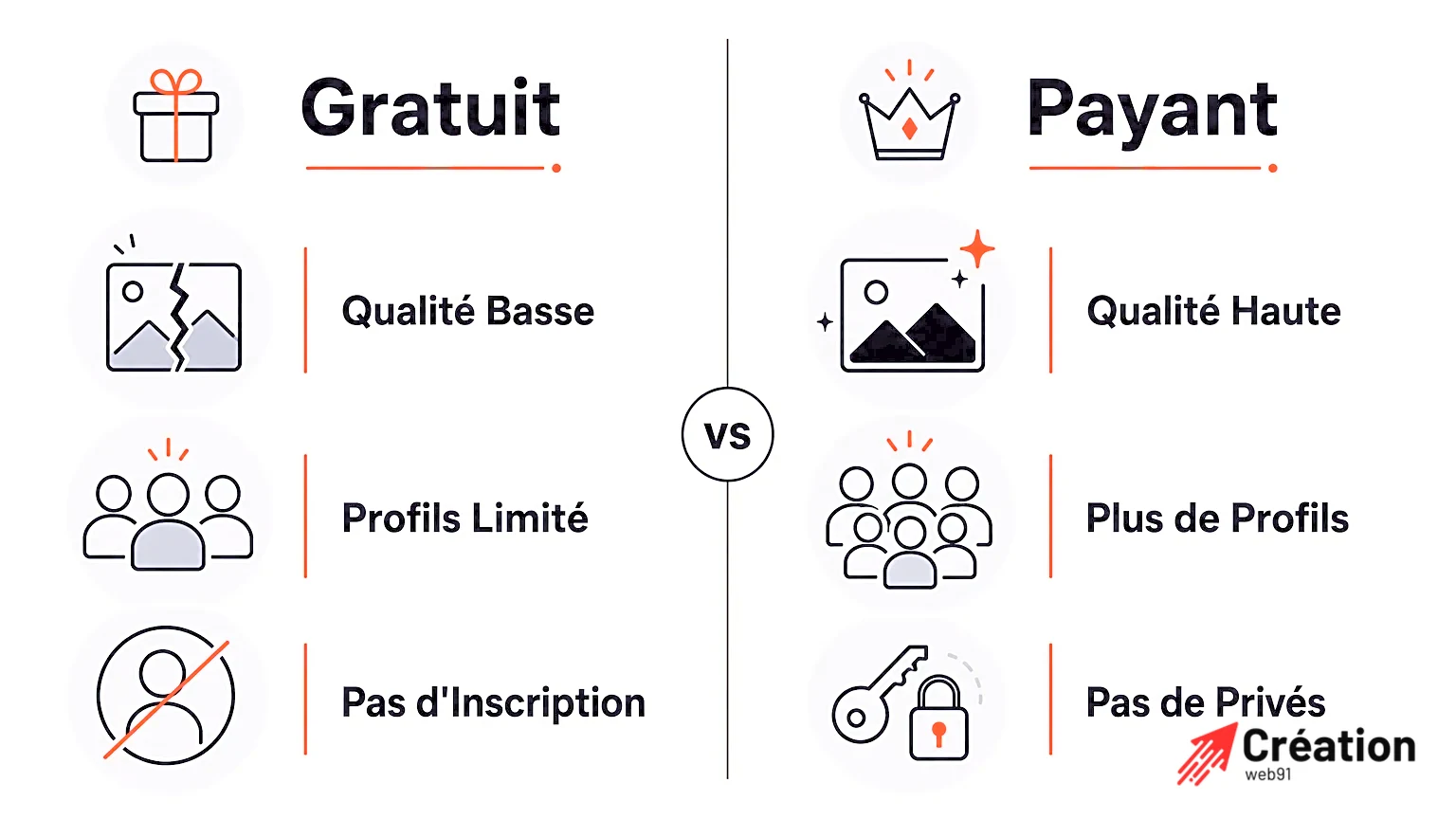 Infographie de comparaison entre services gratuits et payants pour Instagram